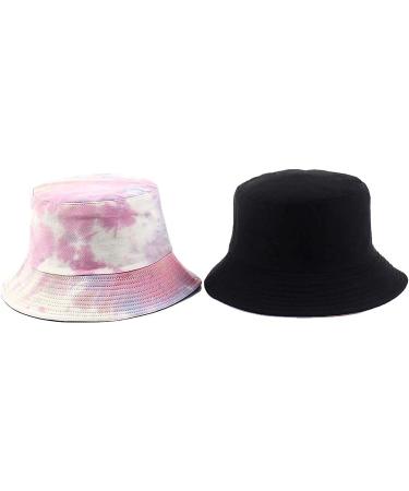 Reversible Cotton Tie Dye Bucket Hat - Multicolored Fisherman Cap for Sun Protection - Buy Online on GoSupps.com