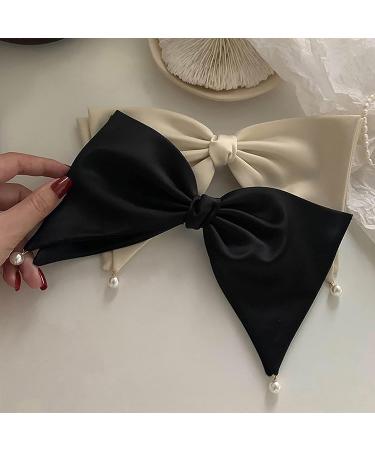 BUAJIUBUA Big Bow Hair Clip with Pearl Dangling for Women & Girls - Prom Hair Accessory - Buy Online on GoSupps.com