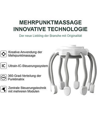 Electric Scalp Massager | Portable Head Massage Device with 10 Vibrating Contacts & 3 Modes for Hair Growth & Relaxation - White - Buy Online on GoSupps.com