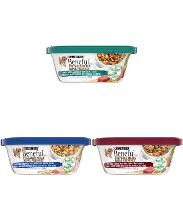 Beneful Wet Dog Food Prepared Meals Rice and Lamb Stew & Beneful Wet Dog Food Prepared Meals Roasted Turkey Medley & Beneful Wet Dog Food Prepared Meals Beef Stew 283g (8Pack)