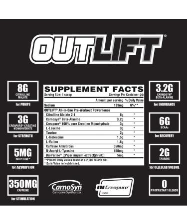 Nutrex Outlift Pre-Workout Fruit Punch - Clinically Dosed Energy & Performance | 17.5 oz (496 g) - Buy Online on GoSupps.com