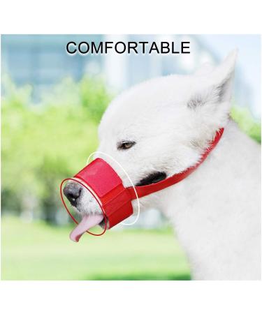 Andiker Nylon Dog Muzzle for Short Snout Dog Mouth Cover Anti Biting Barking with Adjustable Loop for Small Medium Large Dogs (s red) s red - Buy Online on GoSupps.com