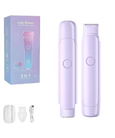 Silk Glide Pro Silk Guide Pro Razor Dual Head Shaver Women IPX7 Waterproof 2 in 1 Electric Shaver Silk Glide Pro Shaver Wet & Dry (Purple)