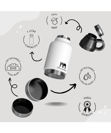 Miracle Pets 1L Stainless Steel Dog Drinking Bottle & Food Bowl - BPA-Free On-the-Go Puppy Accessories with Cleaning Brush - Buy Online on GoSupps.com