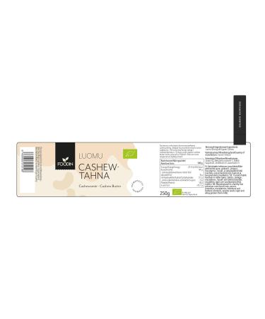 FOODIN Organic Cashew Butter - 100% Natural Cashews 2 x 250g Jar | Vegan Gluten-Free Healthy Snack - Buy Online on GoSupps.com