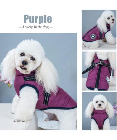 Shop Waterproof Dog Vest & Coat | Warm Soft Winter Dog Harness | 9 Colors Available - XL Purple - Buy Online on GoSupps.com