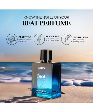 ARCH-IES BEAT Eau De Luxury Long Lasting Parfume for Men | 100 ML | French Aroma | Daywear Fresh Sporty and Comfortable Fragrance | Premium EDP Fragrance Scent - Buy Online on GoSupps.com
