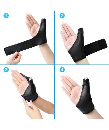 Corpower Trigger Thumb Brace - Thumb Spica Splint for Pain, Sprains, Arthritis, Tendonitis - Right or Left Hand (Black) - Buy Online on GoSupps.com