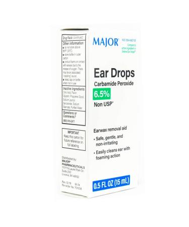 MAJOR Ear Drops 0.5oz - Earwax Removal Aid with 6.5% Carbamide Peroxide - Made in USA - Buy Online on GoSupps.com