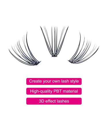 Premium 20D 0.07mm D Curl Individual Eyelash Clusters - 120PCs DIY Fadlash Eyelashes - 13mm | Shop Internationally - Buy Online on GoSupps.com