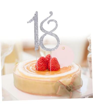 ibasenice Cakes 18 Anniversary Topper for Cake 21th Gold Rhinestone Cake Decorations Decorative Cupcake Topper Wedding Decor Birthday Letter Silver Accessories Candle Topper Number Diamond - Buy Online on GoSupps.com