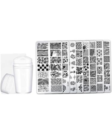 Nail Art Stamping Kit Flowers Nail Template Plates Manicure Stamper with Scraper Style1 nail art stamper - Buy Online on GoSupps.com