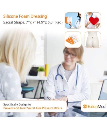 Silicone Sacral Foam Dressing (7''x7'') 5 Pack - High Absorbency Bandage for Sacrum Ulcer & Bed Sores - Buy Online on GoSupps.com