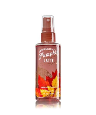 Bath & Body Works Marshmallow Pumpkin Latte Fragrance Mist Travel Size 3 FL OZ Yellow Leaf Design