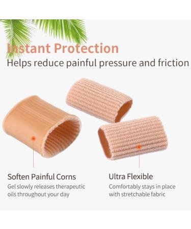 Toe Cushion Tubes Set of 6 - Soft Gel Protectors for Corns Blisters & Calluses | Pain Relief Toe Sleeves - Value Pack - Buy Online on GoSupps.com