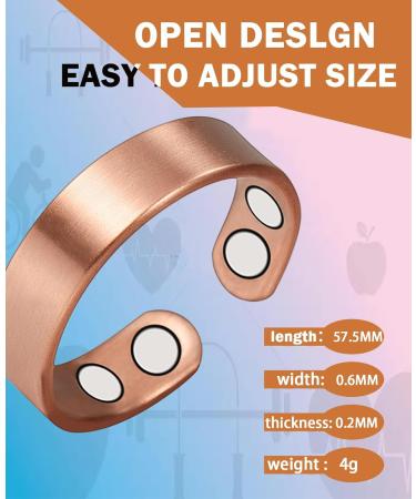 2PC Adjustable Copper Magnetic Rings for Arthritis Pain Relief - Pure Copper Healing Rings for Women | Perfect Mother's Day Gift - Buy Online on GoSupps.com