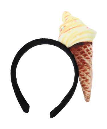 Beavorty Ice Cream Headband Ice Cream Cone Shape Headwear Novelty Unisex Adult Mini Food Hat On Headband Costume Party Accessories
