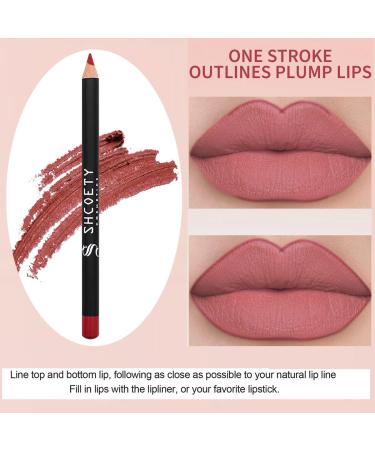 12 Color Matte Lip Liner Set - Long Lasting Waterproof Lip Pencils for Define & Fill - Premium Nude Lip Makeup - Buy Online on GoSupps.com