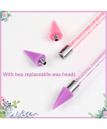 2 Pack Rhinestone Picker with Replaceable Wax Heads - Dual Ended Diamond Painting Pen Tool (Pink Purple) - Buy Online on GoSupps.com
