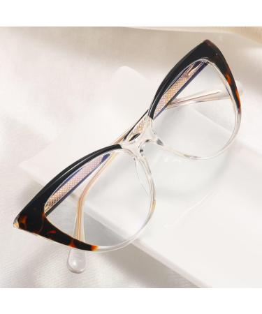 Shop Kachawoo Cat Eye Glasses Frame for Women - Blue Light Blocking Eyewear | TR90 Frame in Black Leopard Design - Buy Online on GoSupps.com