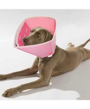 Adjustable XL Pink Pet Collar | Comfortable Protective Collar for Dogs | Velcro Fastener & Kegel Neck Straps | Post-Op Wound Protection - Buy Online on GoSupps.com
