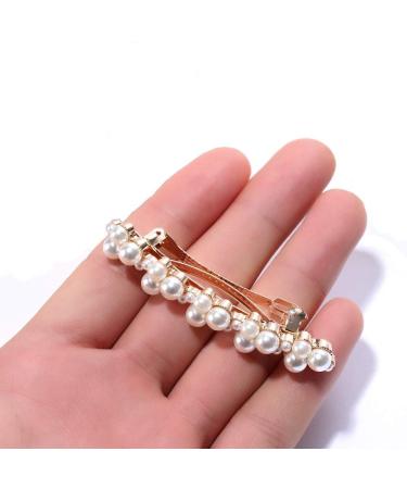 2 Count Pearl Hair Clips for Women and Girls - Fashion Snap Barrettes for Party, Wedding, Daily Wear - Buy Online on GoSupps.com