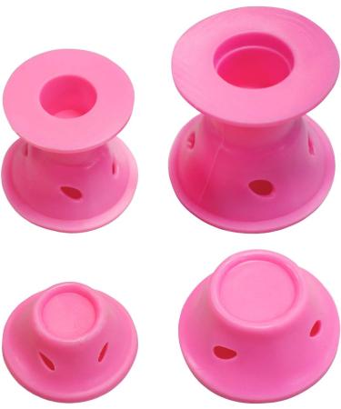 TRIXES Silicone Hair Rollers 24 Pack - Heatless Curls Beauty Aid - Pink - Large and Small Sizes - Suitable for All Hair Types - Buy Online on GoSupps.com
