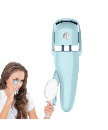 Guvbkfaw Eyelash Curler Heat Rechargeable Eye Curler for Lashes - Rechargeable Ergonomic Eyelashes Curler Eye Lash Makeup for Naturally Curling and Ironing Eyelash Blue
