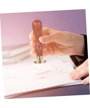 POPETPOP 1pc Dispensing Plate Tool Wooden Handles Antique Seal Stamp Letters Eye Shadow Seal Extruder Coffee 1 count (Pack of 1) Golden - Buy Online on GoSupps.com