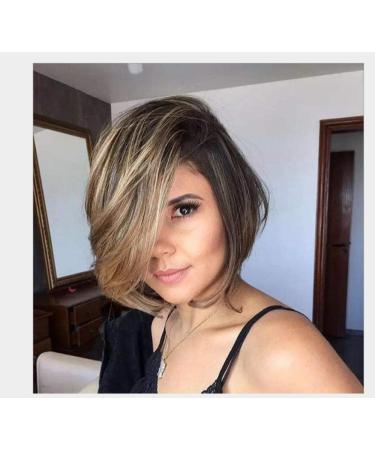 BGHJUE African Yellow Gradient Short Hair Lace Front Wig - Pre Plucked Human Hair for Black Women | Brazilian Remy Quality - Buy Online on GoSupps.com