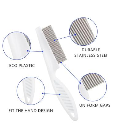 Blmhtwo 2-Piece Flea Comb for Cats & Dogs - Professional Fine-Toothed Pet Care Comb for Flea Tick and Stain Removal - Buy Online on GoSupps.com