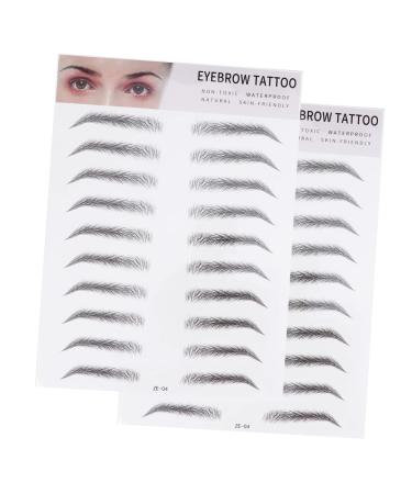 Angoily 2pcs 3d Eyebrow Stickers Suits Imitation Eyebrow Mold Kit Artificial Eyebrow Make up The Lazy Woman