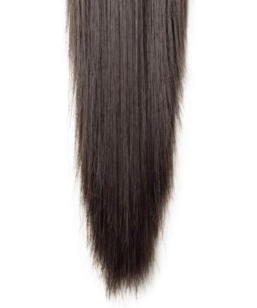 21 Inches Clip In Hair Extensions Claw On Ponytail Hairpieces Wrap Around Ponytail One Piece Long Straight Hair Extension Dark Brown  - Buy Online on GoSupps.com