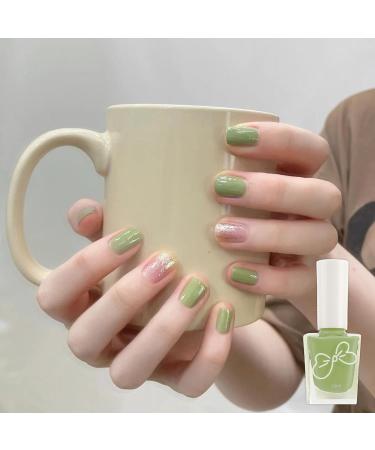 Nail Polish Green Varnish Gel Long Lasting Quick Dry Nail Neutral No Need Cure Chip-resistant Nail Varnish Pastel Large Volume 10ML Easy to Apply Nail Polish Gift for Women & Girls - Buy Online on GoSupps.com