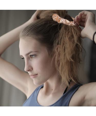 10-Piece Dark Pink and White Bridal Hair Scrunchies Set - Satin Bridesmaid Hair Ties for Wedding Accessories - Buy Online on GoSupps.com