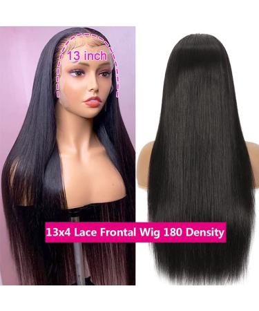 JARAMA 22 Inch Straight Lace Front Human Hair Wig HD Pre Plucked 13x4 Transparent Frontal Glueless 180 Density for Black Women - Buy Online on GoSupps.com
