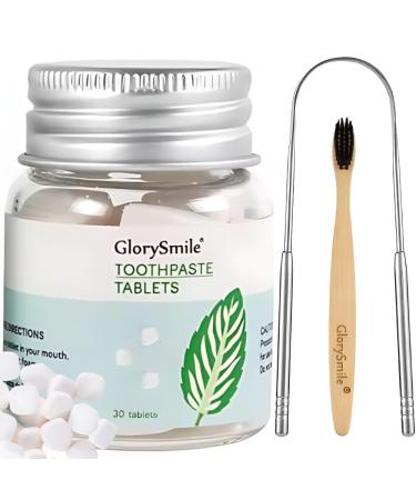Natural Kit to Take Care of the Planet the Environment and your Oral Health: Toothpaste Tabs + Tongue Scraper + Toothbrush Bamboo