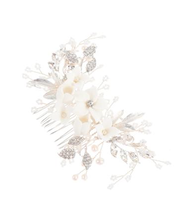 MAGICLULU 1pc Hair Comb Bridal Headpiece Hair Accessories for Prom Hair Accessories for Women Wedding Hair Accessories for Brides Gold Hair Clips Women's Rhinestones Accessories Flower Alloy