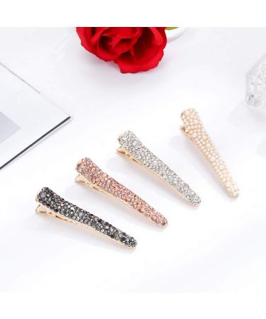 MIAO JIN 12 Pcs Rhinestone Pearls Alligator Hair Clips for Women and Girls - Hair Accessories - Buy Online on GoSupps.com