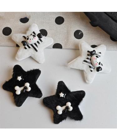 XIAHIOPT 1pc/1pair Plush Star Shape Hairpins with Resin Decor Girls Harajuku Hair Clip Ponytail Hair Clip - Buy Online on GoSupps.com