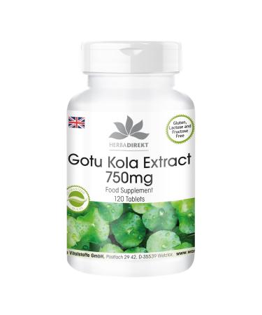 Gotu Kola 750mg - high-dose - Vegan - 120 Tablets - with zinc | HERBADIREKT by Warnke Vitalstoffe