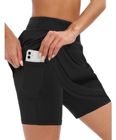 LouKeith 20 Knee Length Skorts for Women with Shorts Pockets - Large Black - Buy Online on GoSupps.com