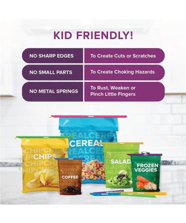 GRIPSTIC Bag Sealer - Reusable Chip Clips for Airtight Seal on Food Storage Bags - 12ct Variety Pack - Buy Online on GoSupps.com