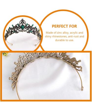 minkissy Baroque Princess for Women Black Leaves Headpieces with Purple Rhinestone Crown Halloween Costume Accessories Green - Buy Online on GoSupps.com
