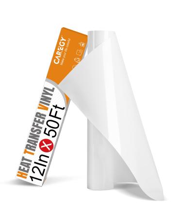 CAREGY Heat Transfer Vinyl HTV for T-Shirts 12 Inches by 50 Feet Roll (White) - Buy Online on GoSupps.com
