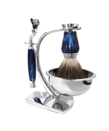 Magyfosia Razor Hobel Starter Set | MACH 3 Blades Shaving Soap Brush & Stand | Ideal Gift for Men 50+ | 4-Piece Luxury Shaving Set - Buy Online on GoSupps.com