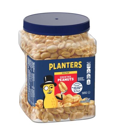 PLANTERS Cocktail Peanuts 35 oz. Resealable Jar - Heart Healthy & Nutrient-Rich Snack - Simple Kosher Ingredients - 1 Pack - Buy Online on GoSupps.com