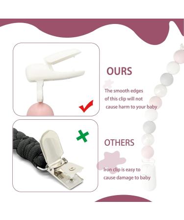 Flow fire Silicone Dummy Clip for Girl and Boys 2Pcs Baby Dummy Clips Fit All Soothers and Dummies Purple 2PCS - Buy Online on GoSupps.com