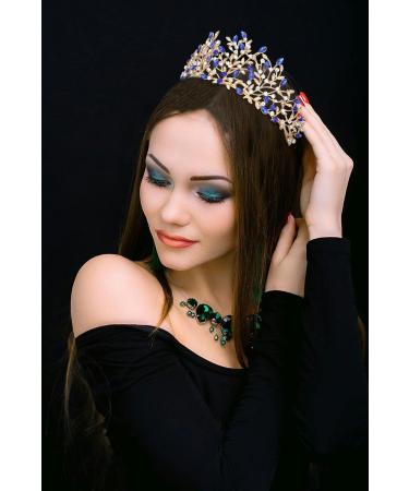 ToBaToBa Blue Crowns for Women - Vintage Gothic Queen Crown Princess Wedding Tiara - Buy Online on GoSupps.com
