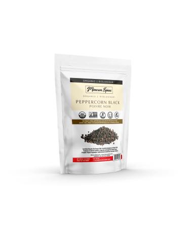 Minerva Spices Organic Peppercorn Black 4 Oz 120 grams Premium Quality 100% Pure Non-GMO Vegan Gluten-Free and Kosher Certified Black Peppercorn